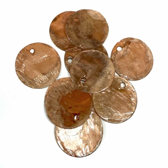 Picture of Shell Sequins transparent fine 15mm round Misty Rose x10