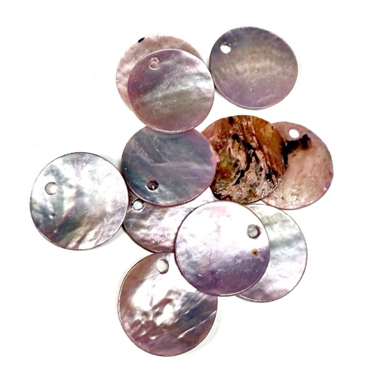 Picture of Shell Sequins fine 15mm round Violet x10