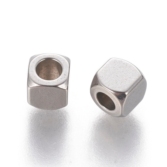 Picture of Stainless Steel Bead 4mm cube x10