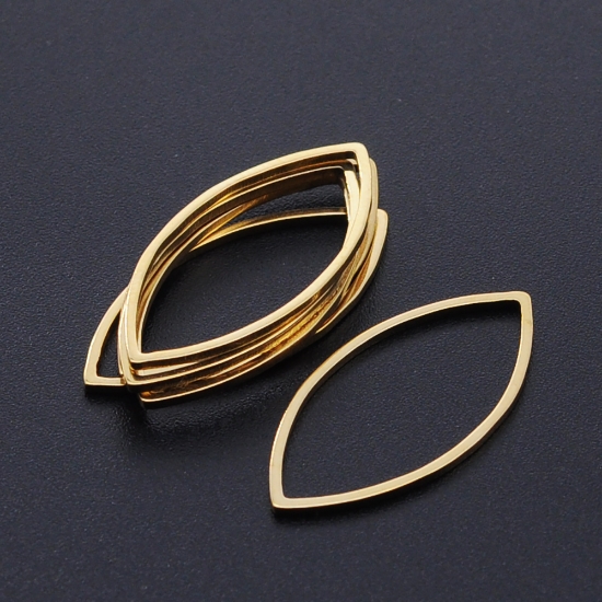 Picture of Stainless Steel Component 27x13mm horse eye Gold x10