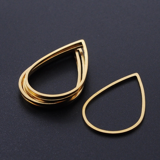 Picture of Stainless Steel Component 26x17mm drop Gold x10 