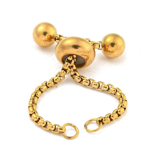 Picture of Stainless Steel Adjustable Slider Clasp Bracelet 5,7cm Gold x1