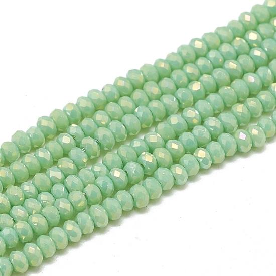 Picture of Faceted Rondelle 1.5x2.5mm Light Green Luster x38cm