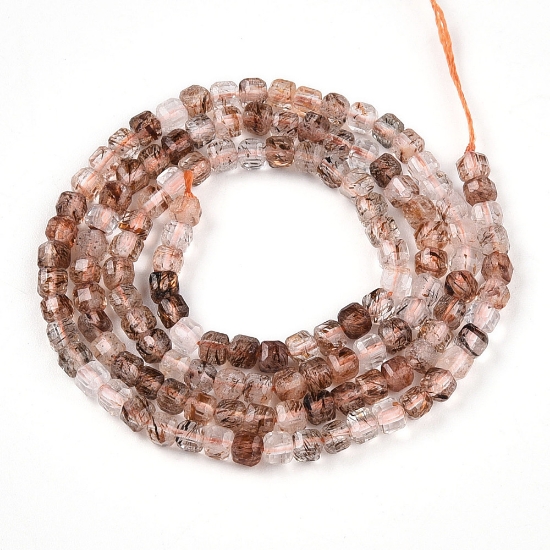 Picture of Rutilated Quartz Faceted Table Cut 3x3x3mm cube x38cm