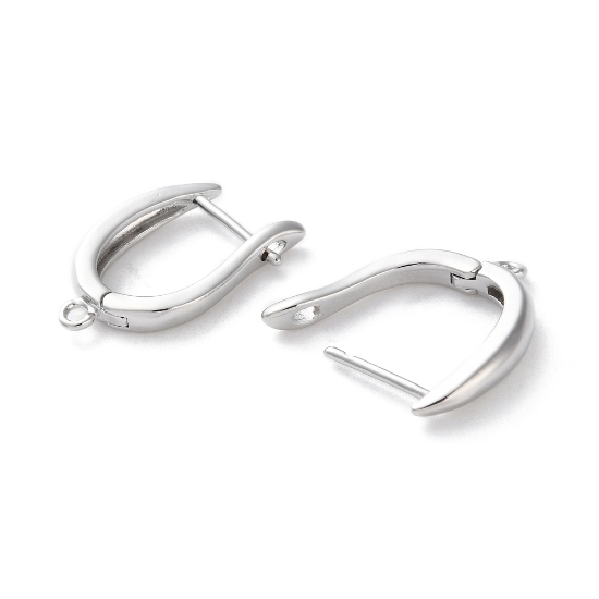 Picture of Brass Hoop 20x12mm Rhodium Plated x2