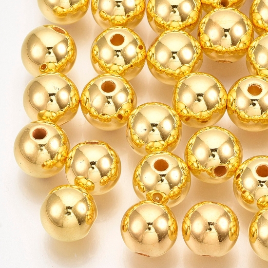Picture of Acrylic Beads 10mm round Gold Pearl x500g