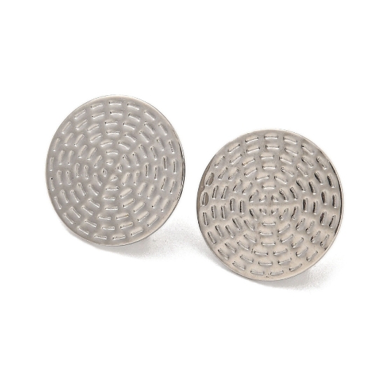 Picture of Stainless Steel Ear stud 15mm round w/ hole x10