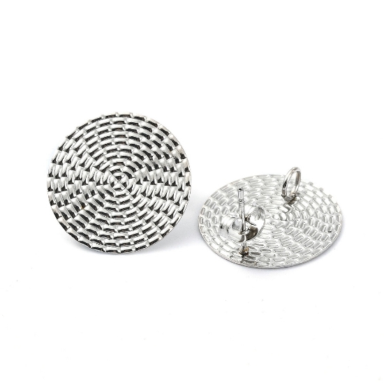 Picture of Stainless Steel Ear stud 20mm round w/ loop x10 