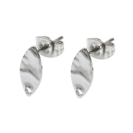 Picture of Stainless Steel Ear stud 12x4mm horse eye x10 