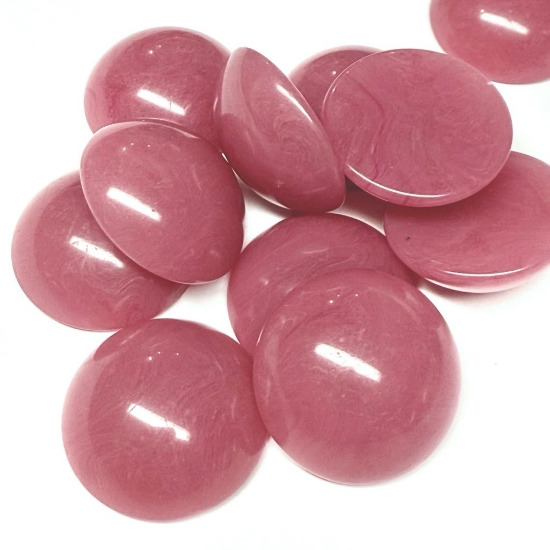 Picture of Vintage German Acrylic Cabochon 24mm round Opal Rose x1