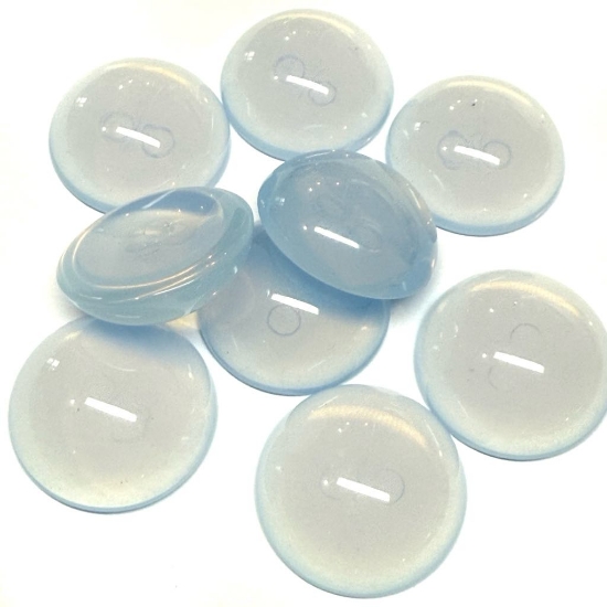 Picture of Vintage German Acrylic Cabochon 24mm round Transparent Aqua Blue x1