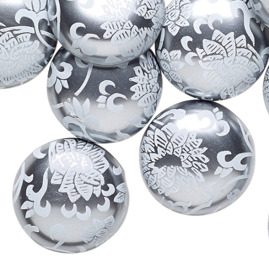 Picture of Vintage Cabochon Coated 24mm Silver x1