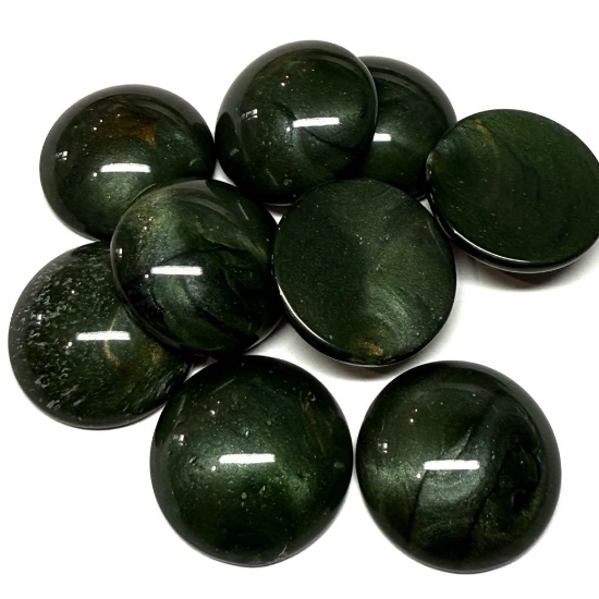 Picture of Vintage German Acrylic Cabochon 24mm round Jade Green x1