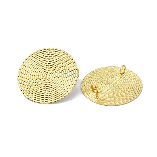 Picture of Stainless Steel Ear stud 20mm round w/ loop 18kt Gold Plated x2