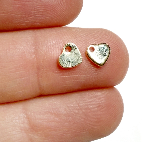 Picture of Stainless Steel Tag 6x5mm heart 24kt Gold Plated x20