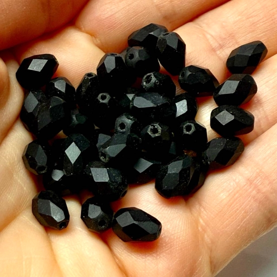 Picture of Fire-Polished Drop 7x10mm Black x25