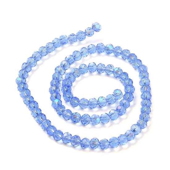 Picture of Faceted Rondelle 3x4mm Sky Blue AB x40cm