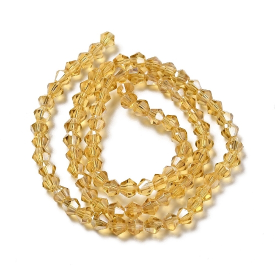 Picture of Faceted Bicone Glass bead 4mm Golden Shadow AB x85