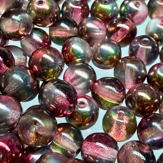 Picture of Czech Glass bead 6mm round Crystal Magic Wine x100