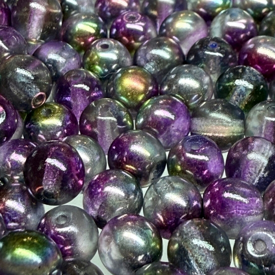 Picture of Czech Glass bead 6mm round Crystal Magic Purple x100