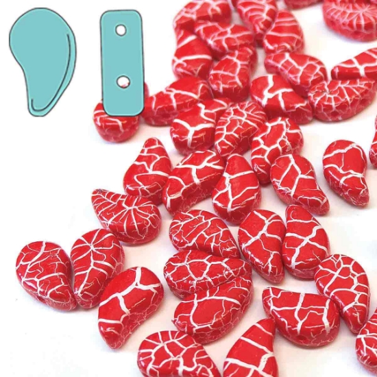 Picture of Paisley Duo 8x5mm Ionic Red/White x10g