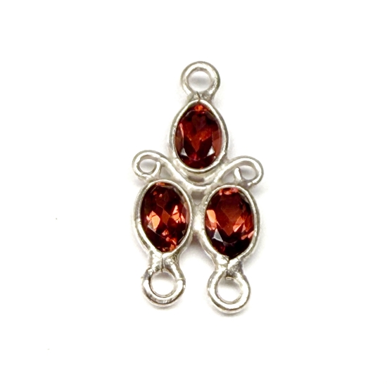 Picture of 925 Silver Pendant 21x10mm w/ 3 loops Garnet x1