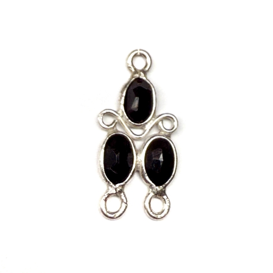 Picture of 925 Silver Pendant 21x10mm w/ 3 loops Onyx x1