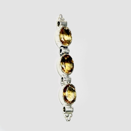 Picture of 925 Silver Spacer 40x6mm w/ 4 holes Citrine x1 