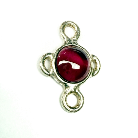 Picture of 925 Silver Pendant 14x10mm w/ round Garnet Cabochon x1