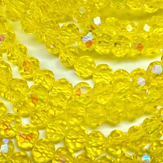 Picture of Faceted Rondelle 3x4mm Yellow AB x40cm