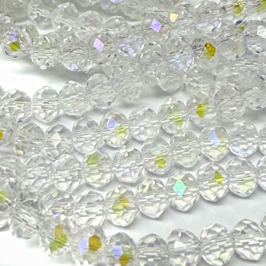 Picture of Faceted Rondelle 3x4mm Crystal AB x40cm