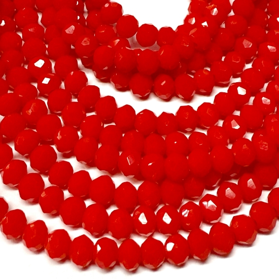 Picture of Faceted Rondelle 4mm Opaque Red x125
