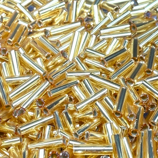 Picture of Miyuki Bugles 6mm BGL2-3 Silver Lined Gold x10g