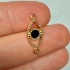 Picture of Spacer "Lucky Eye" Black Epoxy 9x21mm 24kt Gold Plated x1