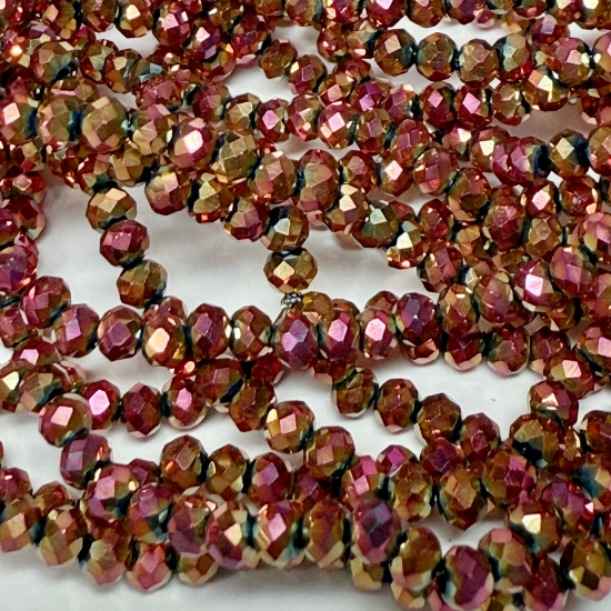 Picture of Faceted Rondelle 2x3mm Rose Gold x34cm