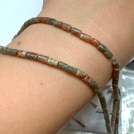 Picture of Autumn Jasper (natural) 5x3mm round Tube x38cm 