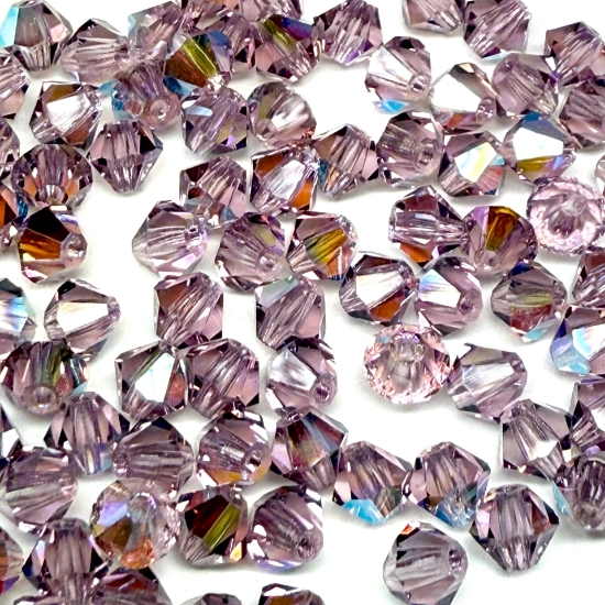 Picture of Preciosa Bead Rondell 4mm Light Amethyst Glitter x100