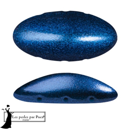 Bild von Athos 3-hole Par Puca bead 20x10mm Metallic Mat Caribbean Blue x1