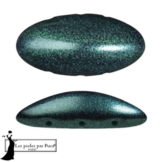Picture of Athos 3-hole Par Puca bead 20x10mm Metallic Emerald x1