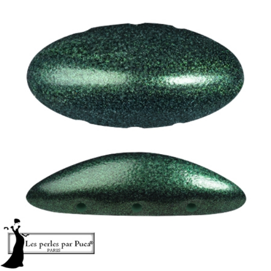 Picture of Athos 3-hole Par Puca bead 20x10mm Metallic Green Forest x1