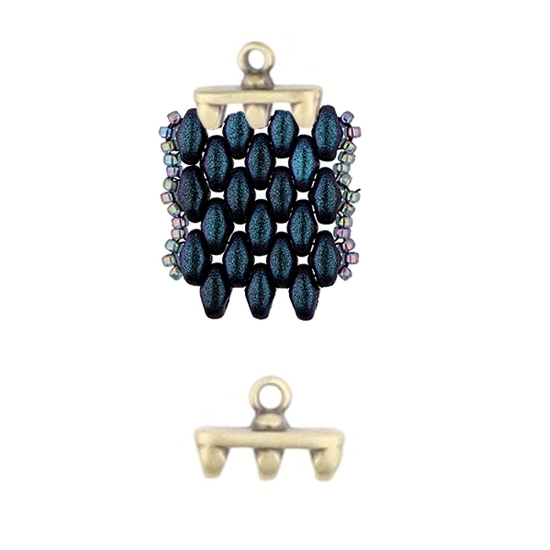 Picture of Rozos III SuperDuo Bead End Antique Brass x1