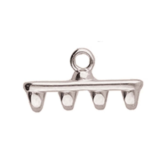 Picture of Rozos IV SuperDuo Bead End Antiqued Silver Plate x1