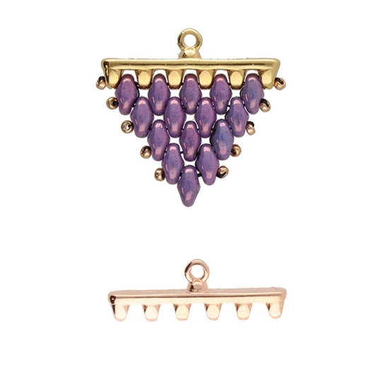 Picture of Rozos VI SuperDuo Bead End Rose Gold Plate x1