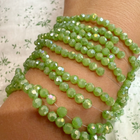 Picture of Faceted Rondelle 4mm Peridot AB x36cm