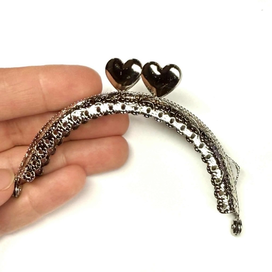 Picture of Bag Frame w/ Heart 8,5cm Silver Tone x1