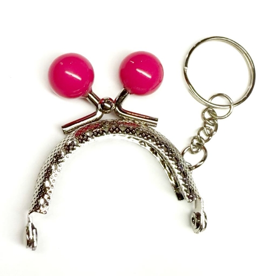 Picture of Purse Handle 5cm Fuchsia w/ key ring Silver x1