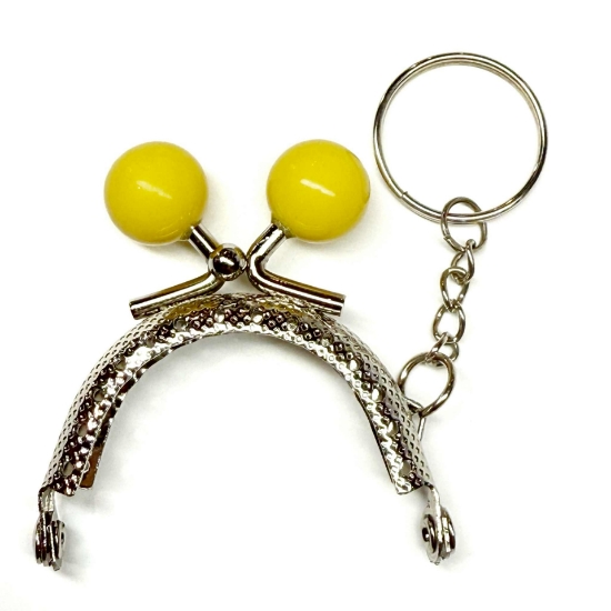 Picture of Purse Handle 5cm Yellow w/ key ring Silver x1 