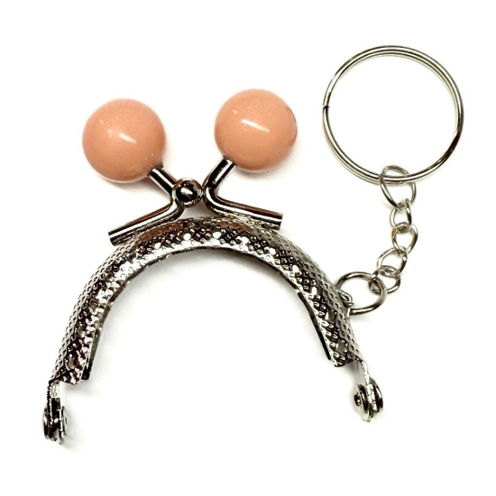 Picture of Purse Handle 5cm Peach w/ key ring Silver x1 