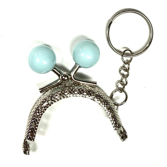 Picture of Purse Handle 5cm Aqua w/ key ring Silver x1