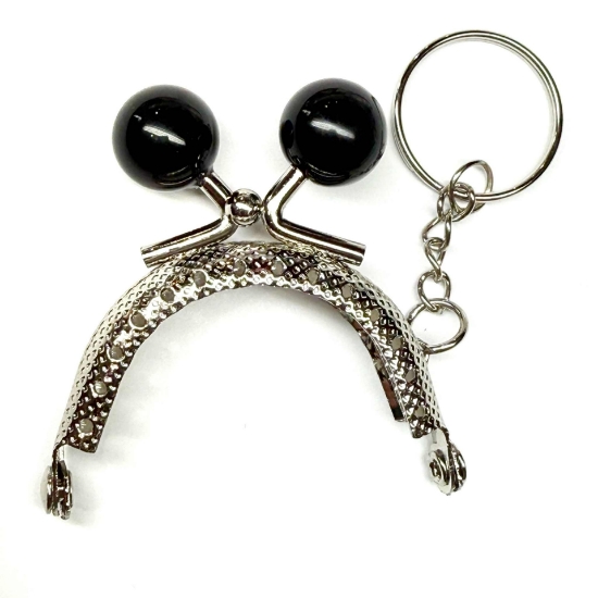 Picture of Purse Handle 5cm Black w/ key ring Silver x1